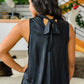 Photo Opt Sleeveless Blouse in Black