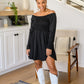 Picture Perfect Long Sleeve Skort Dress In Black