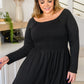 Picture Perfect Long Sleeve Skort Dress In Black