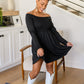 Picture Perfect Long Sleeve Skort Dress In Black