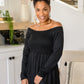 Picture Perfect Long Sleeve Skort Dress In Black