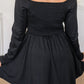 Picture Perfect Long Sleeve Skort Dress In Black
