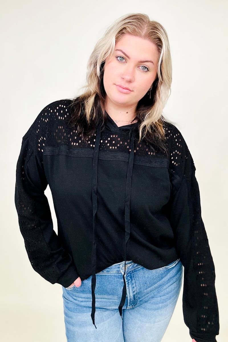 French Terry Top W / Lace Contrast