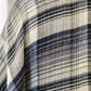 Plaid Fringe Trimmed Open Poncho in Black