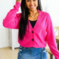 Pleasant Greetings V-Neck Cardigan in Fuchsia