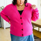 Pleasant Greetings V-Neck Cardigan in Fuchsia