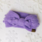 Pom Knit Head Wrap In Periwinkle