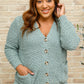 Popcorn Knit Cardigan In Light Green