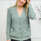 Popcorn Knit Cardigan In Light Green