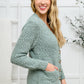Popcorn Knit Cardigan In Light Green