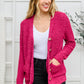 Popcorn Knit Cardigan In Magenta