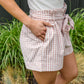 Prim & Pretty Gingham Tie Shorts