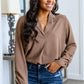 Professionally Perfect Ruched Sleeve Blouse