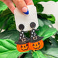 PREORDER: Glitter Witch Hat Pumpkin Dangle Earrings