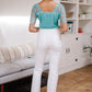 Pure White High Waist Boot Cut Jeans
