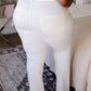 Pure White High Waist Boot Cut Jeans