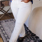 Pure White High Waist Boot Cut Jeans