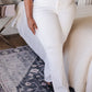Pure White High Waist Boot Cut Jeans