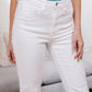 Pure White High Waist Boot Cut Jeans