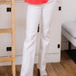 Pure White High Waist Boot Cut Jeans