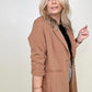 Cotton Bleu Classic Oversized Jacket Blazer in Black and Camel