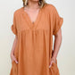Gauzy Raw Edge V-Neck Dress - Multiple Colors