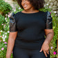 Rock On Puff Sleeve Top in Black