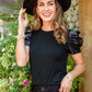Rock On Puff Sleeve Top in Black