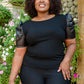 Rock On Puff Sleeve Top in Black