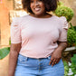 Rock On Puff Sleeve Top in Blush