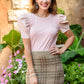 Rock On Puff Sleeve Top in Blush
