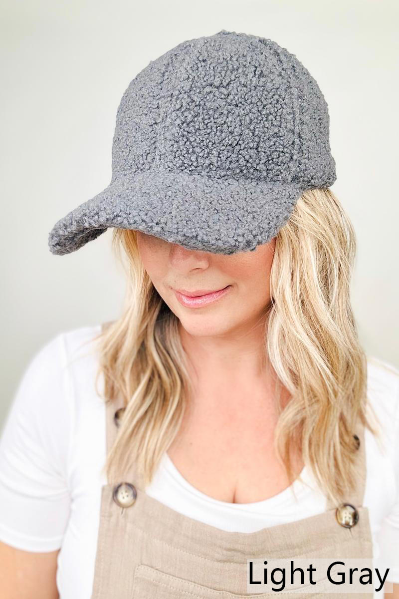 Teddy Fleece Baseball Cap - Multiple colors