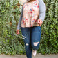 Raglan Floral Long Sleeved Top In Taupe