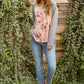 Raglan Floral Long Sleeved Top In Taupe