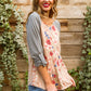 Raglan Floral Long Sleeved Top In Taupe