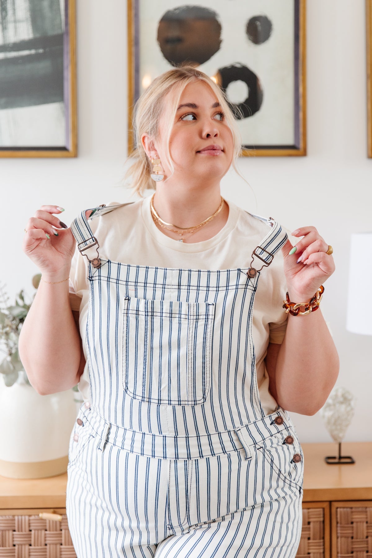 Railroad Stripe Overalls