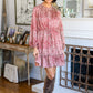 Rayven Animal Print Dress in Burgundy