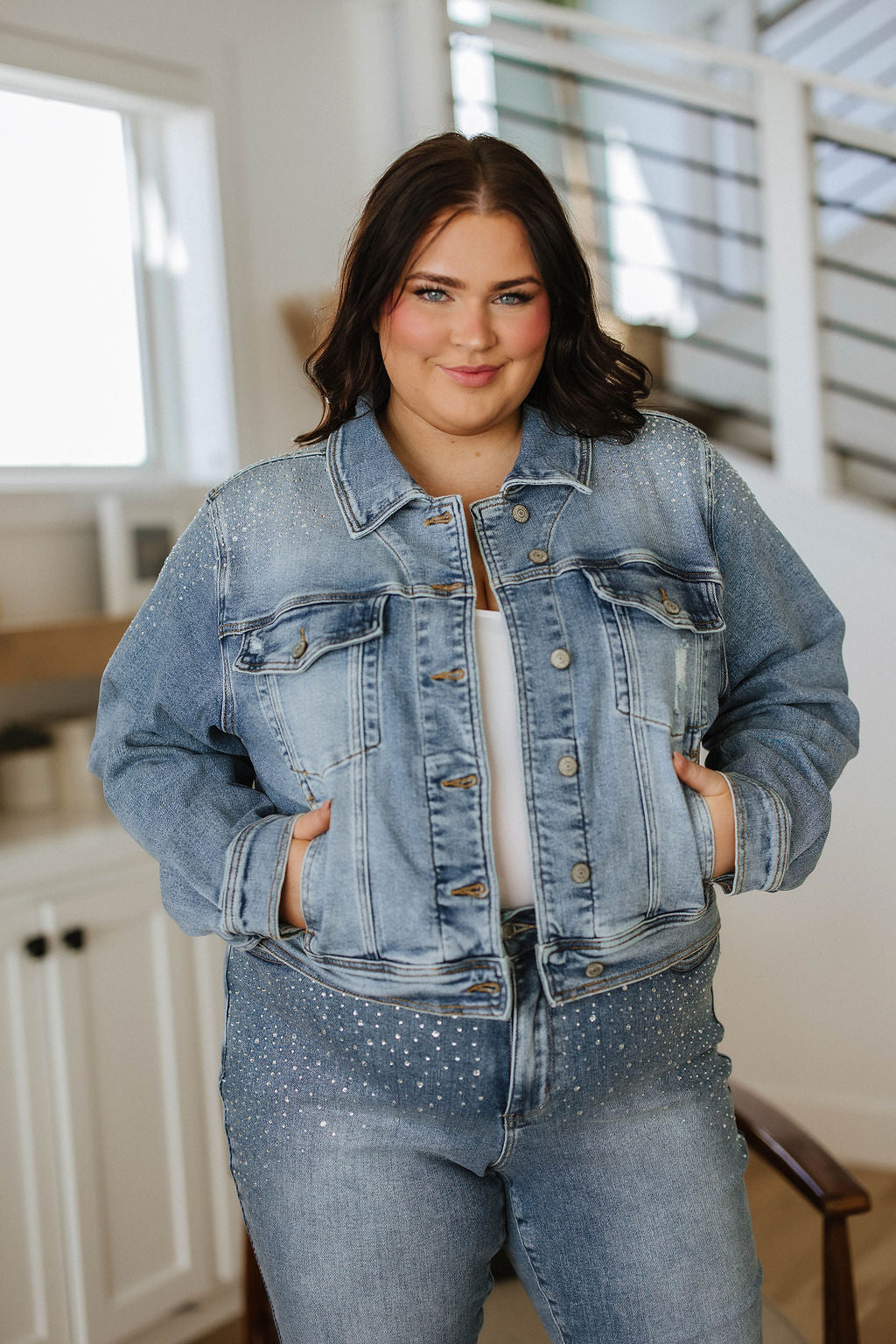 Judy Blue Rhinestone Denim Jacket