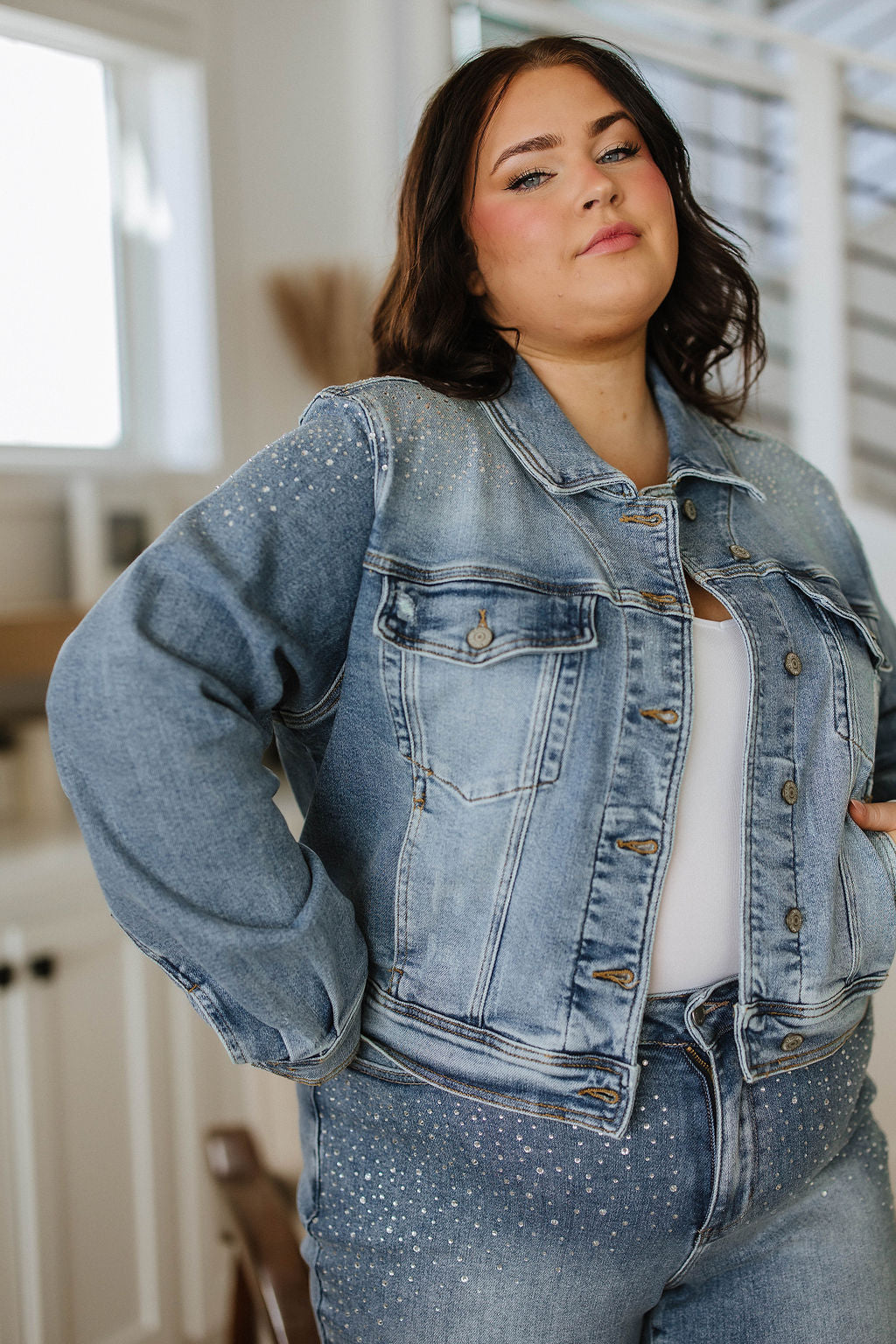 Judy Blue Rhinestone Denim Jacket