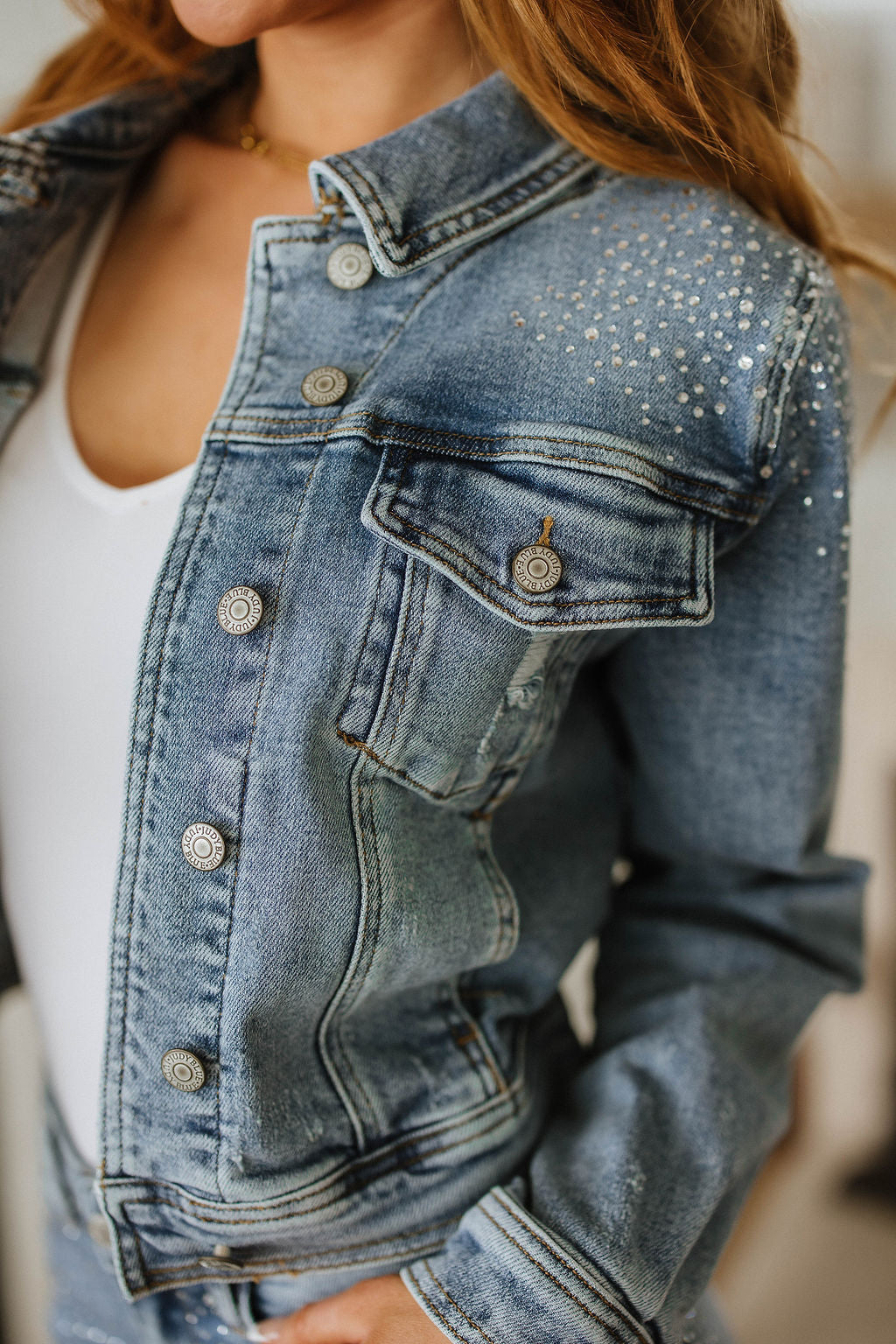 Judy Blue Rhinestone Denim Jacket