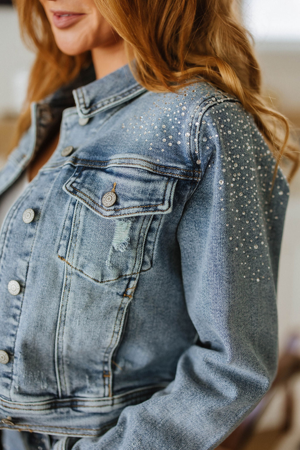 Judy Blue Rhinestone Denim Jacket