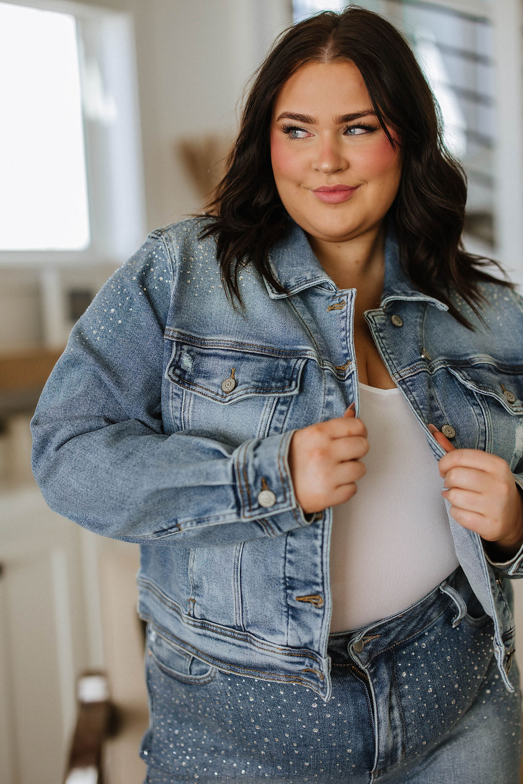 Judy Blue Rhinestone Denim Jacket