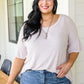 Relax Your Mind Ribbed Tee In Blush