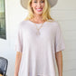 Relax Your Mind Ribbed Tee In Blush