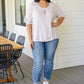 Relax Your Mind Ribbed Tee In Blush