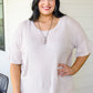 Relax Your Mind Ribbed Tee In Blush