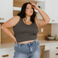 Relevant Ribbed Seamless Reversible Tank in Charcoal