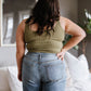 Relevant Ribbed Seamless Reversible Tank in Moss