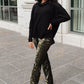 Groovy Chick Bell Bottom Leggings In Olive