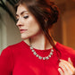 Rhinestone Tiered Floral Necklace